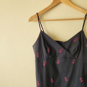 Anthropologie size large Black embroidered dress